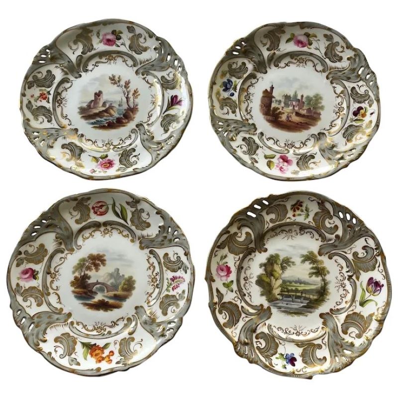 Antique Tableware Porcelain Plates, Landscape Plates - 43 Chesapeake Court Antiques