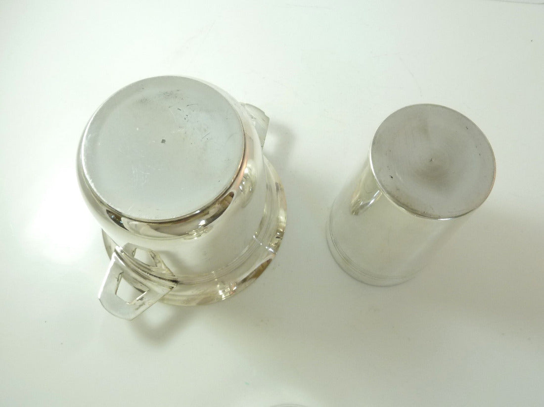 French Silver Plate Cocktail Shaker and Ice Bucket