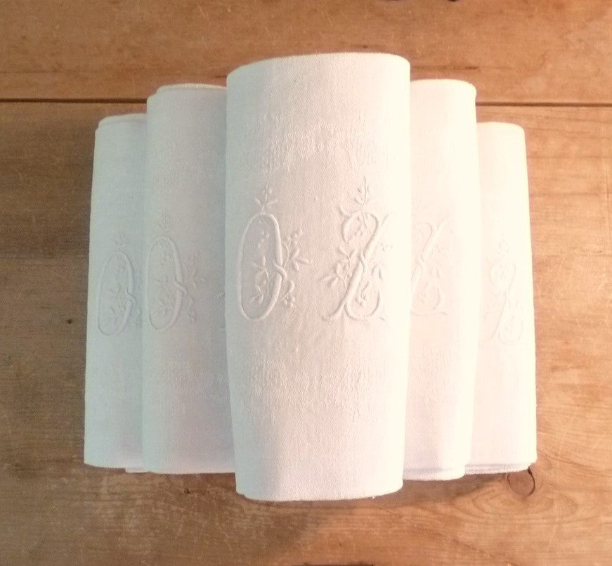 Vintage French linen napkins set of 12