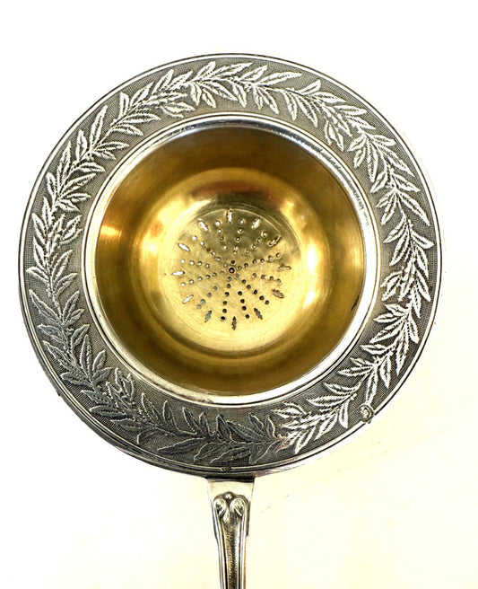 french sterling silver tea strainer - 43chesapeakecourtantiques