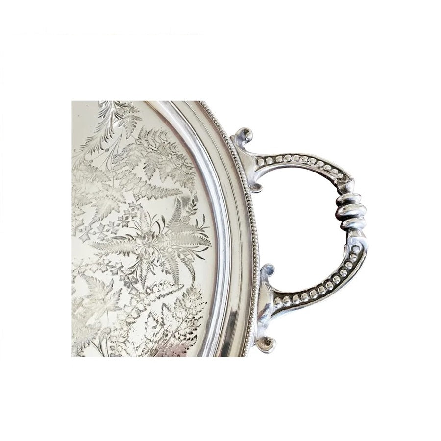 Antique silver plate tray - 43 Chesapeake Court Antiques