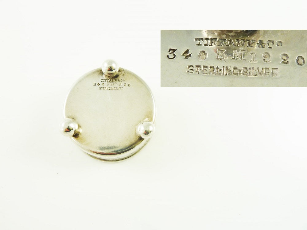 Antique Sterling Silver Salt Cellar by Tiffany & Co, Ivy and Vine Motif - 43 Chesapeake Court Antiques
