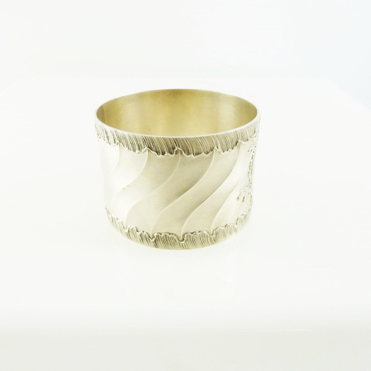 Antique French Sterling Silver Napkin Ring, Rococo Motifs - 43 Chesapeake Court Antiques