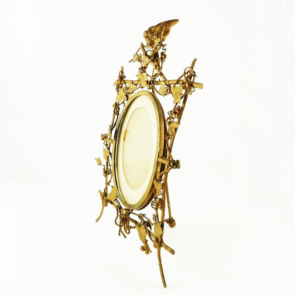 Antique French Gilt Bronze Picture Frame, Featuring Grapevines - 43 Chesapeake Court Antiques