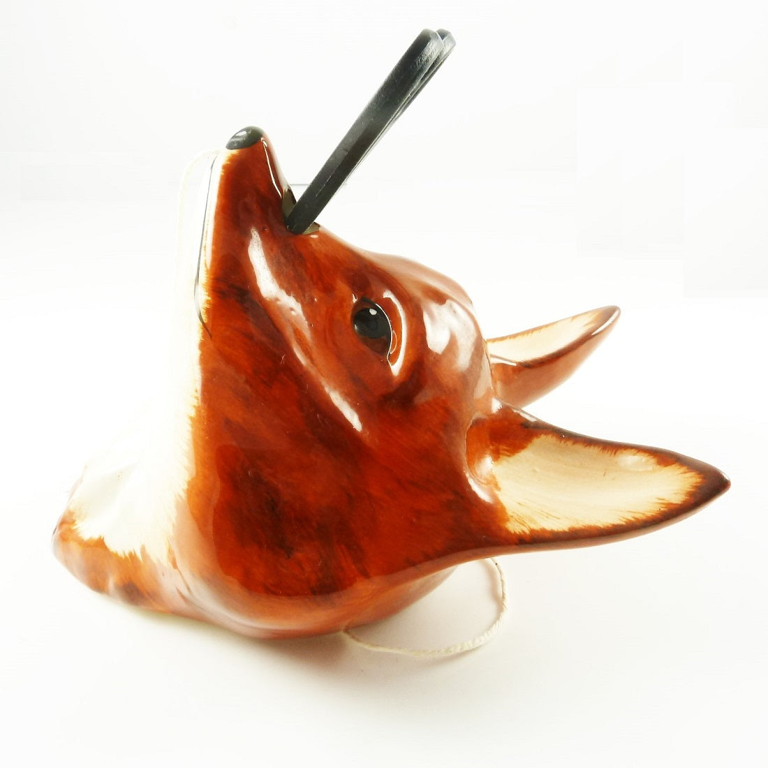 Vintage English Babbacombe Pottery Fox Head String Holder - 43 Chesapeake Court Antiques