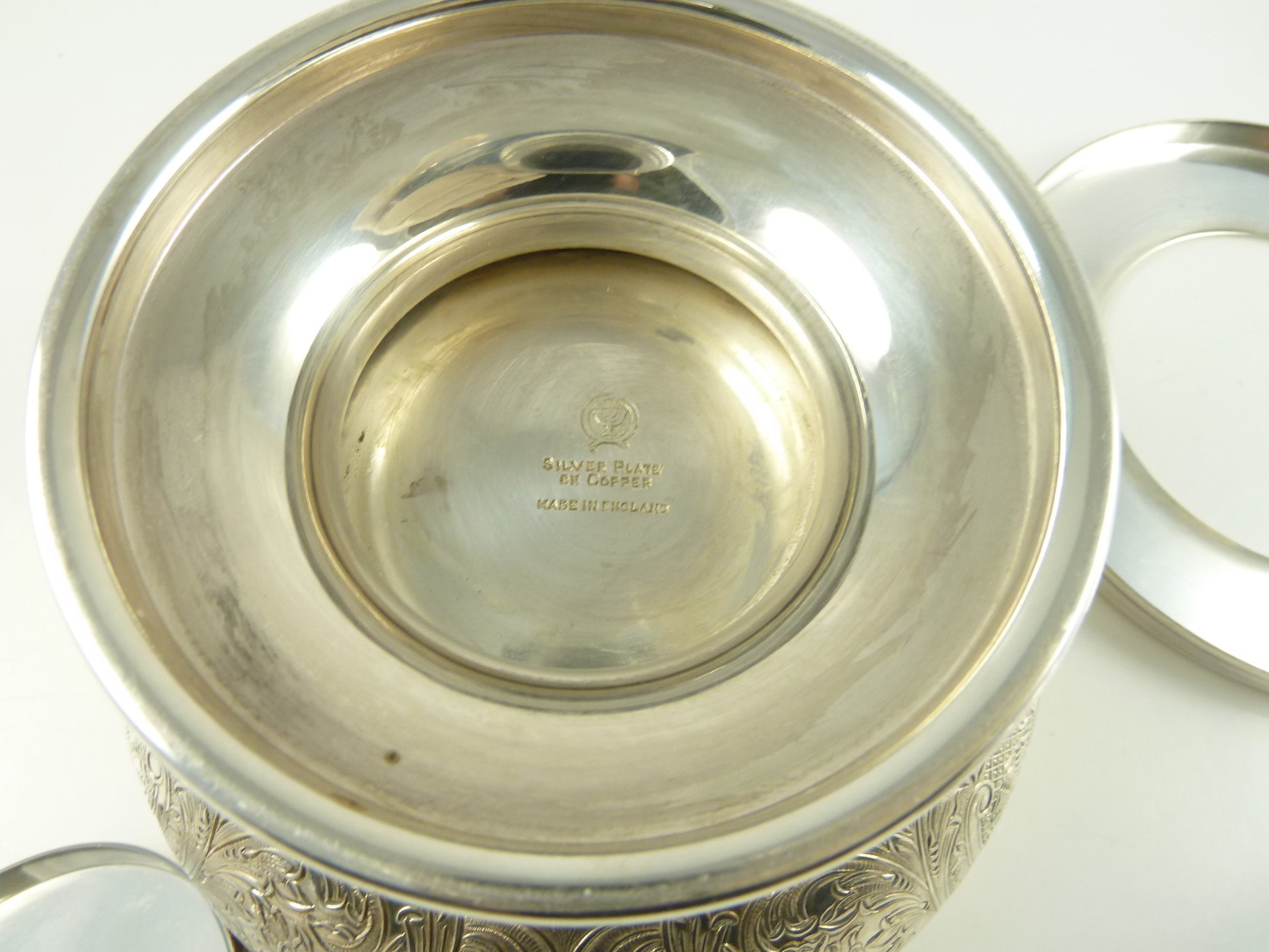 Silver Plate Caviar Dish or Holder Barker Ellis Silver with Cut Crystal Insert - 43 Chesapeake Court Antiques