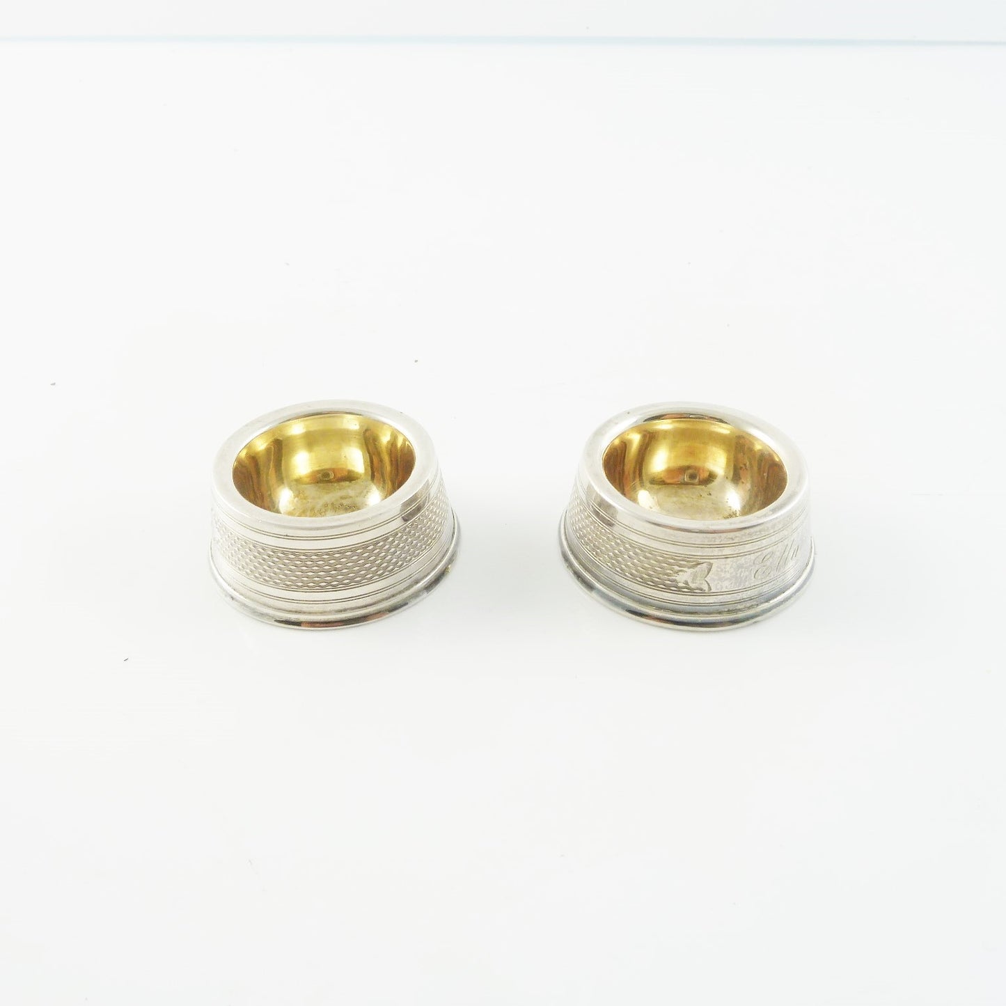 Matching pair silver salt cellars - 43 Chesapeake Court Antiques