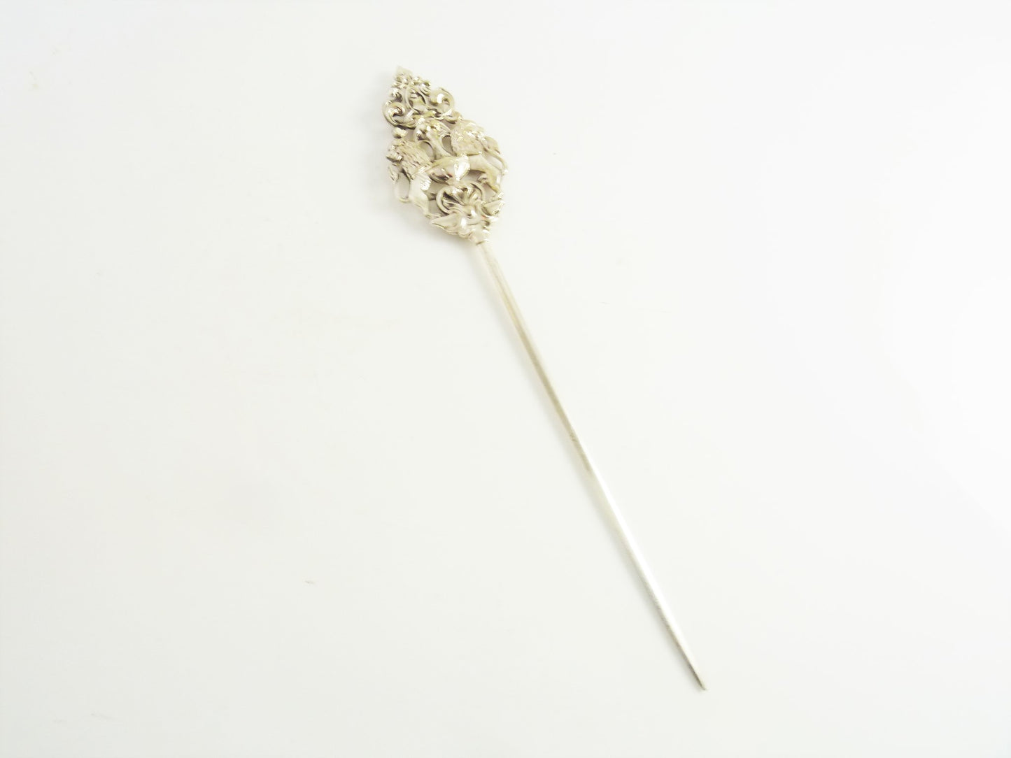 Figural Silver Skewer, Standing Lions - 43 Chesapeake Court Antiques