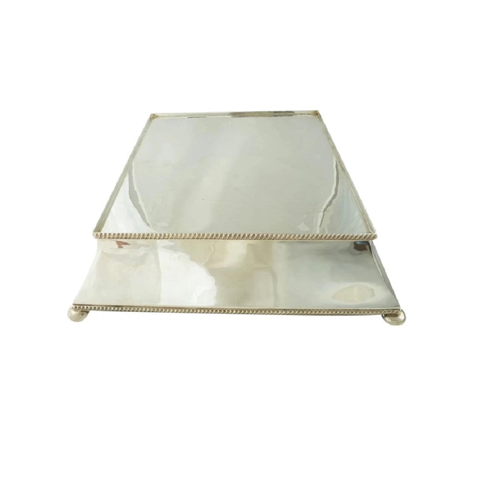 Antique English Silver Cake Plateau Stand, Large Table Centerpiece - 43 Chesapeake Court Antiques