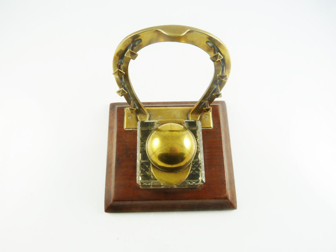 Antique English Equestrian Inkstand or Inkwell,- 43 Chesapeake Court Antiques