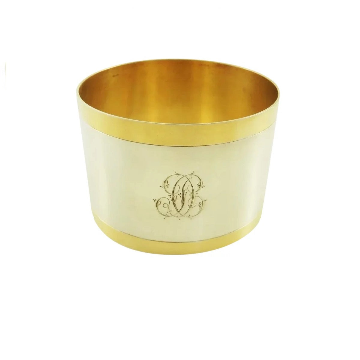 Antique French Sterling Silver Napkin Ring with Vermeil Edges & Interior - 43 Chesapeake Court Antiques