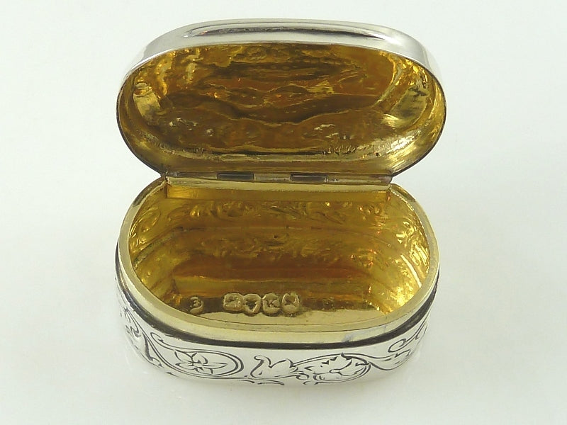 Georgian Sterling Silver & Gilt Snuff Box, London 1805 - 43 Chesapeake Court Antiques