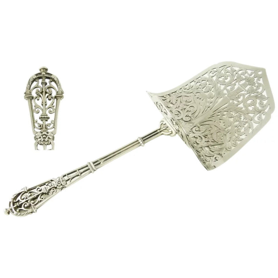 Antique Sterling Silver Asparagus Server, Puiforcat - 43 Chesapeake Court Antiques