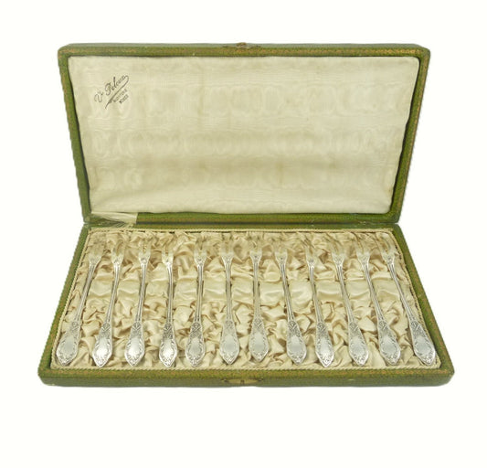 set of 12 french silver escargot forks | 43 chesapeake court