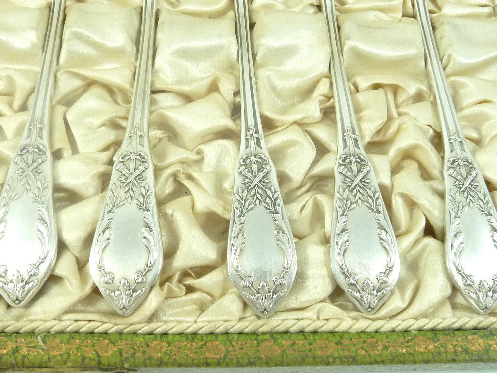 french silver escargot forks with torch  arrow motifs | 43 chesapeake court