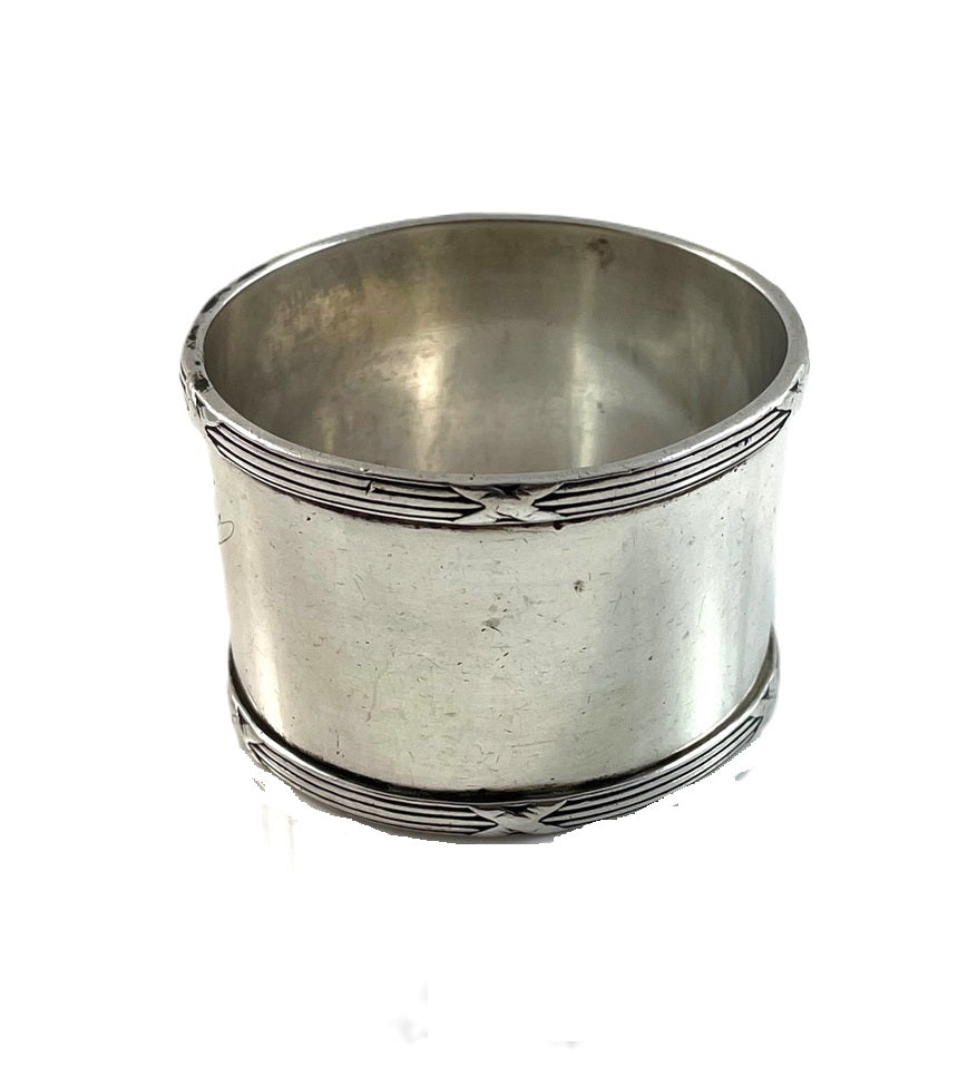 French Sterling Silver Napkin Ring, Engraved for André - 43 Chesapeake Court Antiques