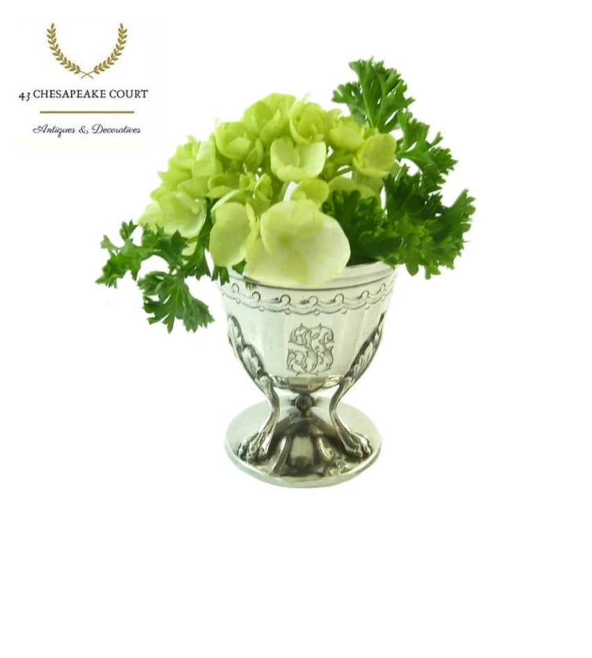 Antique French Sterling Silver Egg Cup - 43 Chesapeake Court Antiques