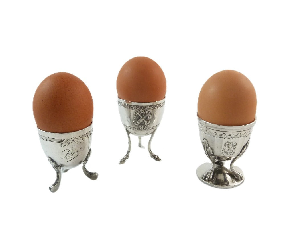 Antique Silver Egg Holder - 43 Chesapeake Court Antiques