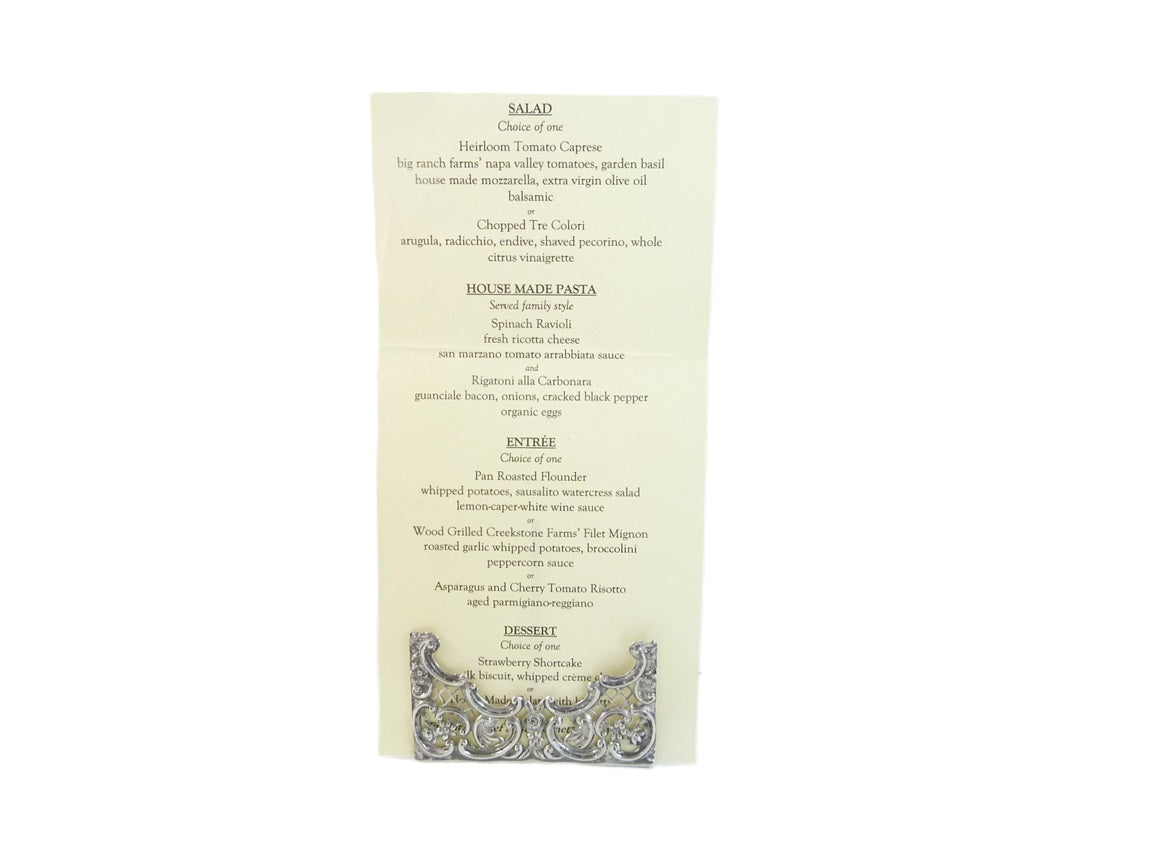 Victorian English Silver Menu Holder - 43 Chesapeake Court Antiques