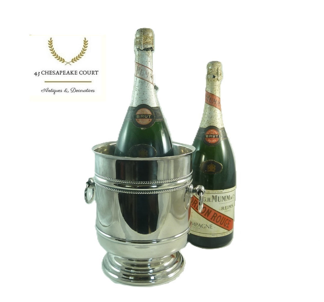 Christofle Champagne Cooler, Perles- 43 Chesapeake Court Antiques