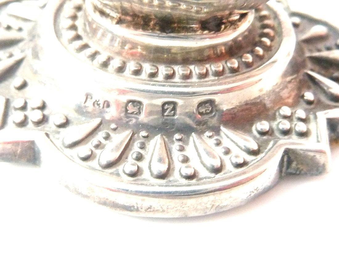 English Sterling Silver Menu Holders, Shell Design