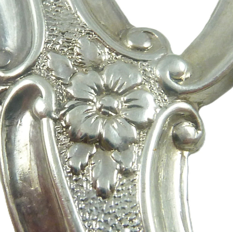 English Silver Decanter Label Floral Motifs