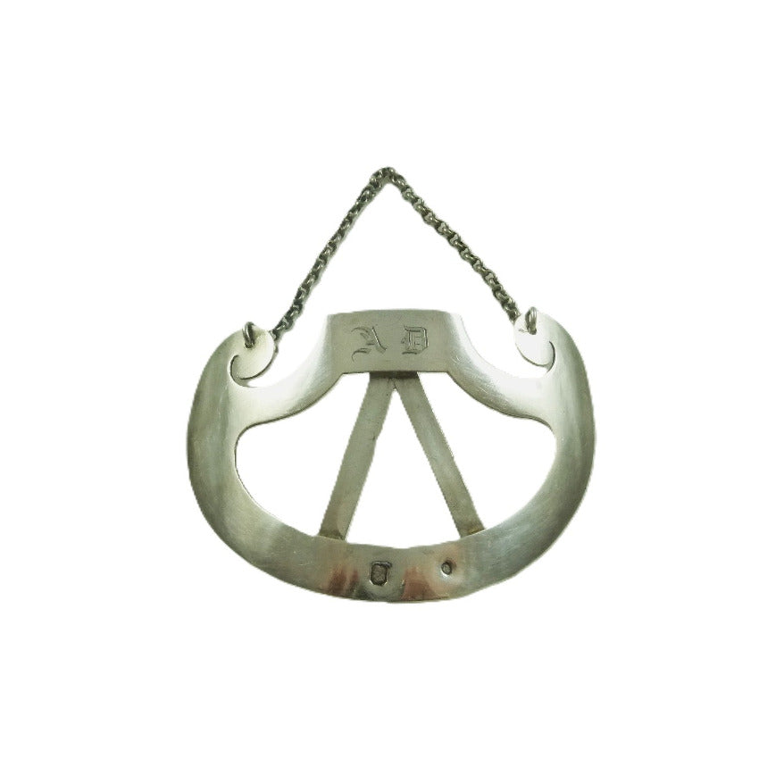 French Sterling Silver Wine Bottle Label