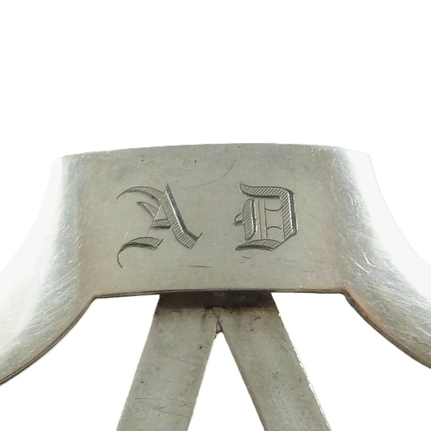 French Silver Decanter Tag Monogrammed AD