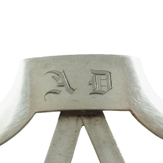 French Silver Decanter Tag Monogrammed AD