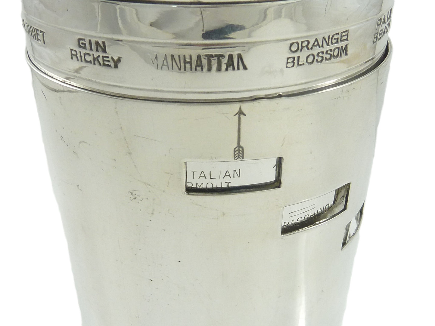 Italan Silver Plate Cocktail Shaker, Bossi Dial-a-Drink