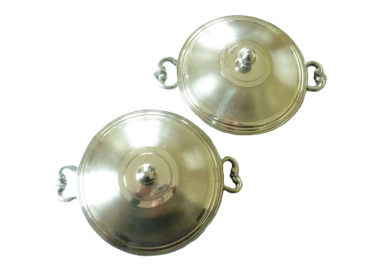 Pair Antique French Veyrat Silver-Plated Covered Dishes | 19th C Tureens