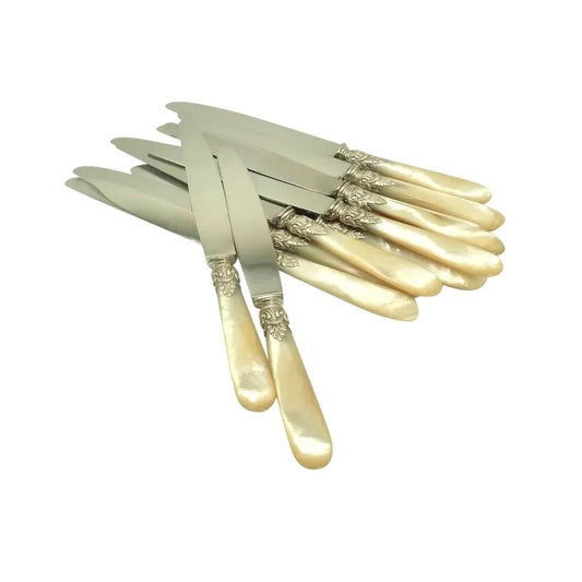 Antique Silver Knives Flatware,  Set of Twelve - 43 Chesapeake Court Antiques