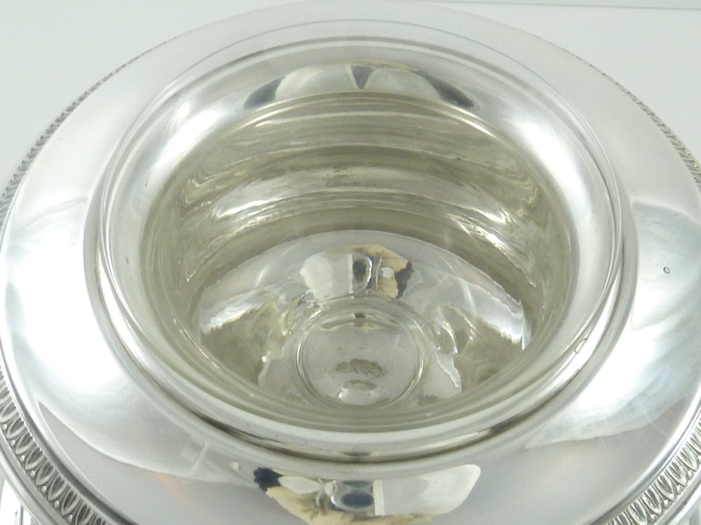french caviar dish with glass inset