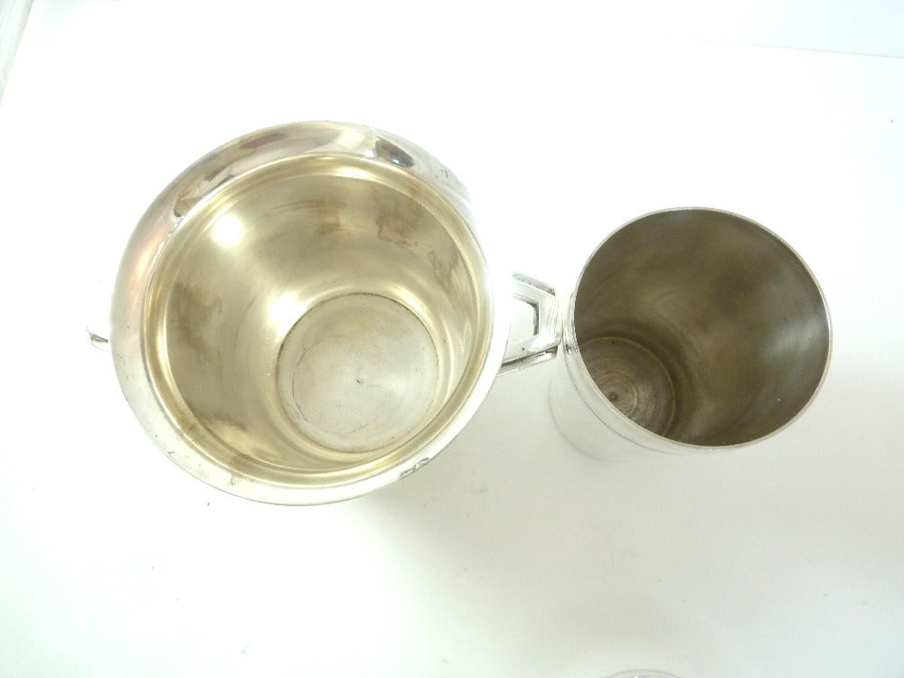 French Silver Plate Cocktail Shaker and Ice Bucket