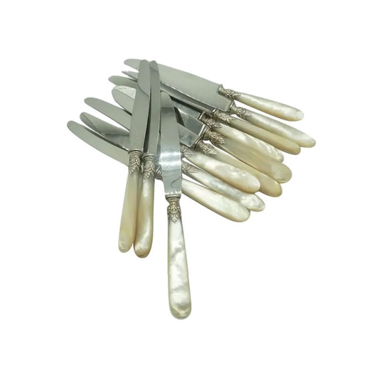 Antique French Silver Cutlery, Knives with  Mother of Pearl - 43 Chesapeake Court  Antiques