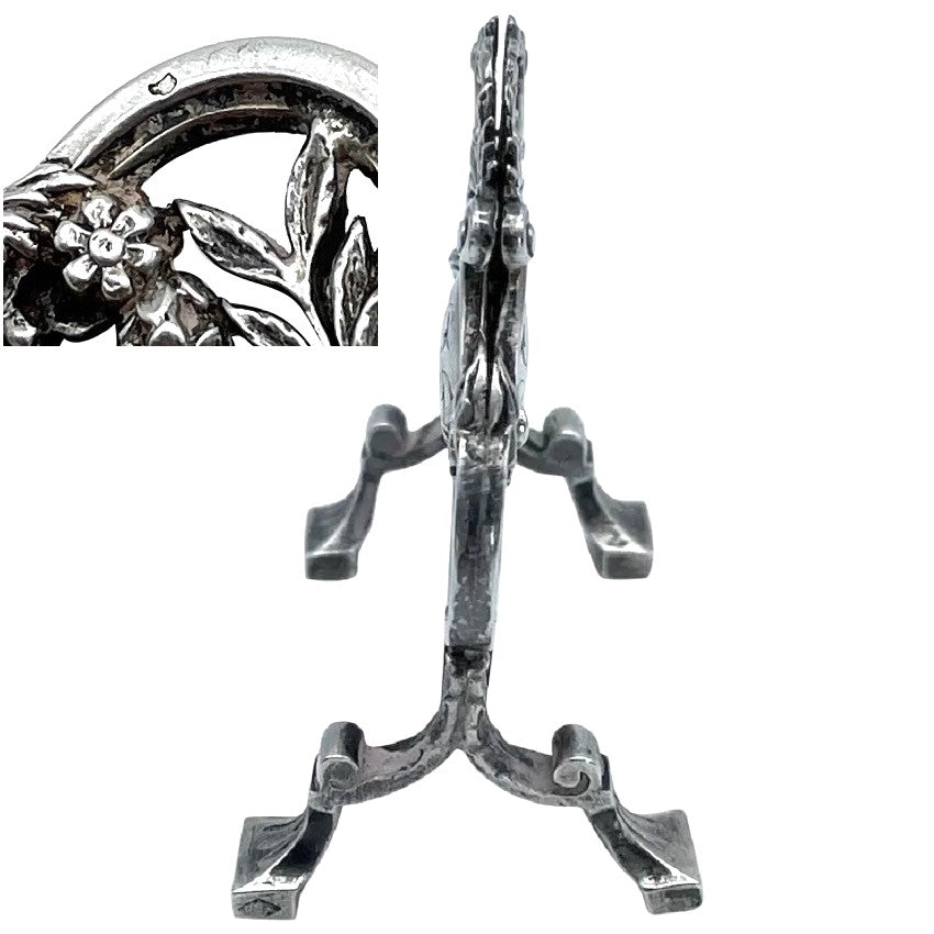 Frenc Silver Menu Holder Boar's Head Mark - 43 Chesapeake Court Antiques