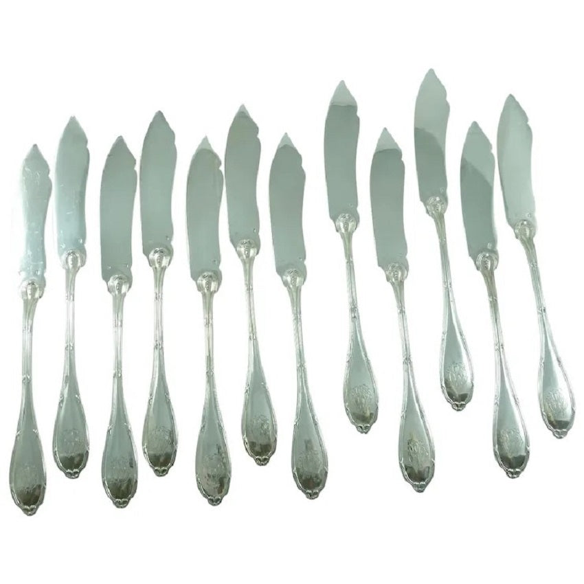 Antique French Sterling Silver Fish Service - 43 Chesapeake Court