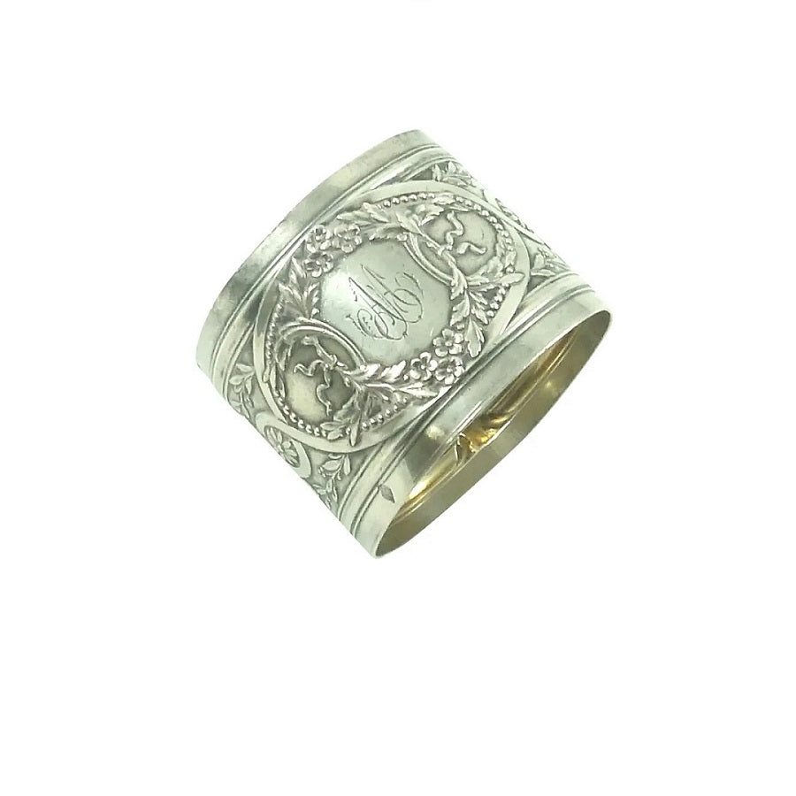 Antique French Sterling Silver Napkin Ring, Empire Style - 43 Chesapeake Court Antiques