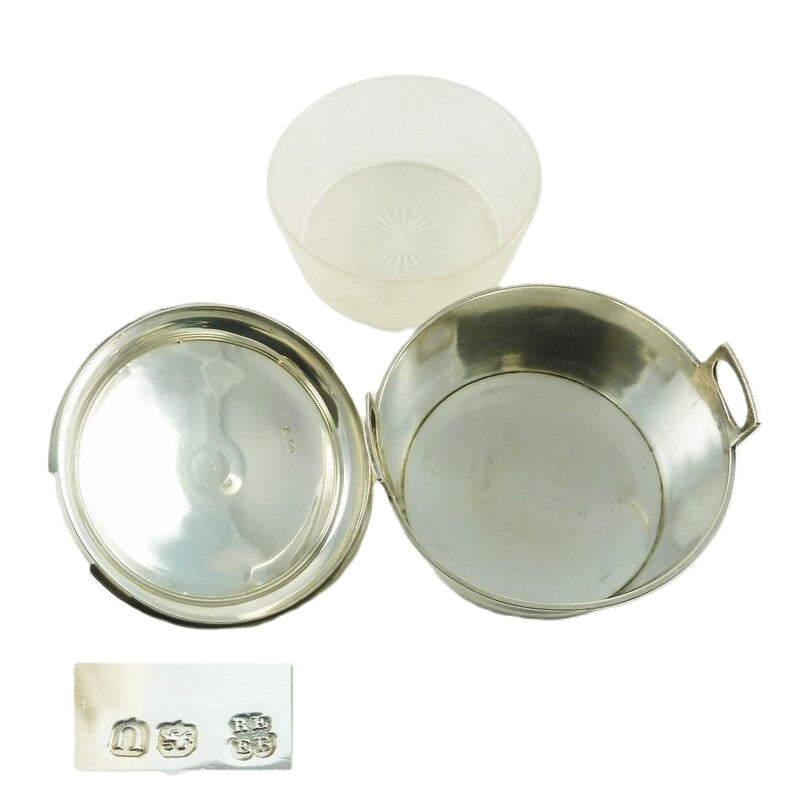 Antique Sterling Butter Dish, Glass Liner - 43 Chesapeake Court Antiques