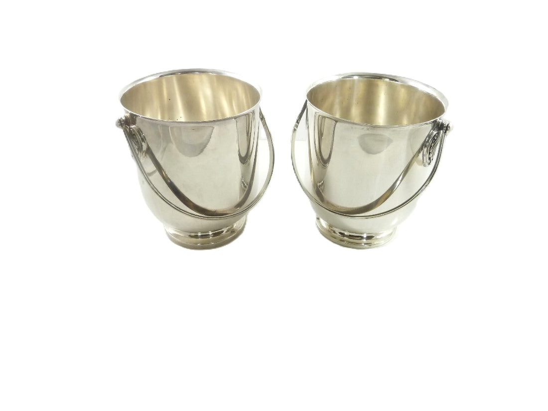 2 silver french ice buckets

