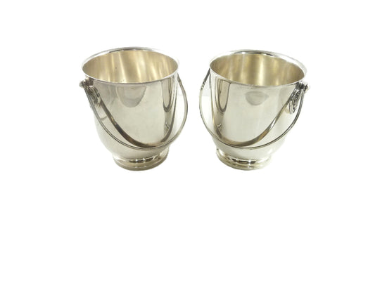 2 silver french ice buckets
