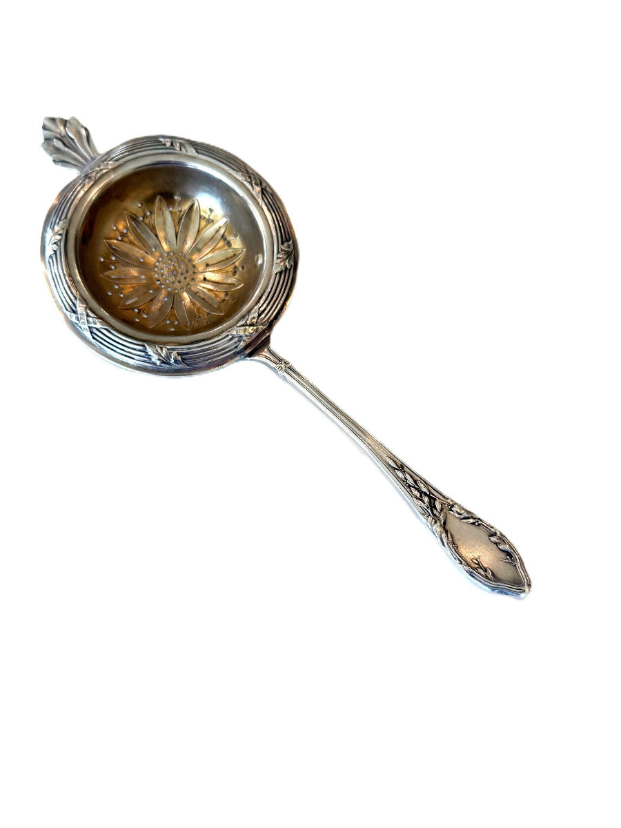 French Silver Tea Strainer, Antique-43Chesapeakecourt