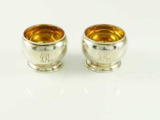 Antique Sterling Silver Salt Cellars a Pair,  Tiffany & Co - 43 Chesapeake Court Antiques