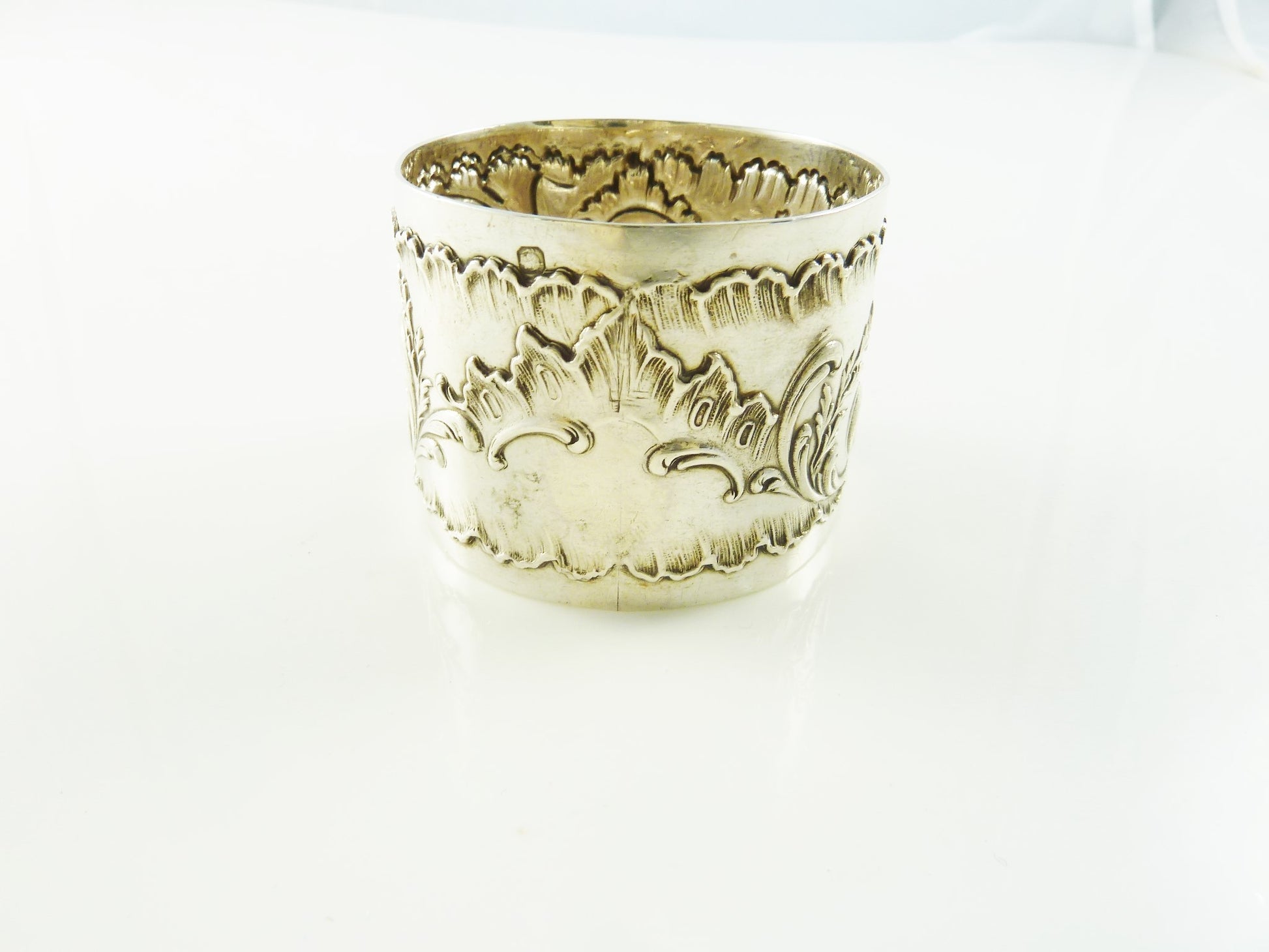 Antique French Sterling Silver Napkin Ring Floral Louis XVI Style - 43 Chesapeake Court Antiques