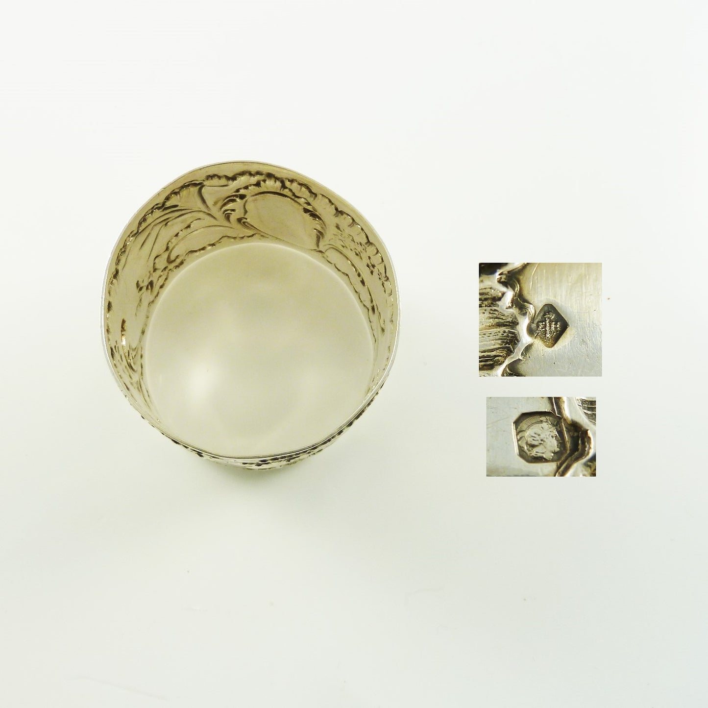 Antique French Sterling Silver Napkin Ring Floral Louis XVI Style - 43 Chesapeake Court Antiques
