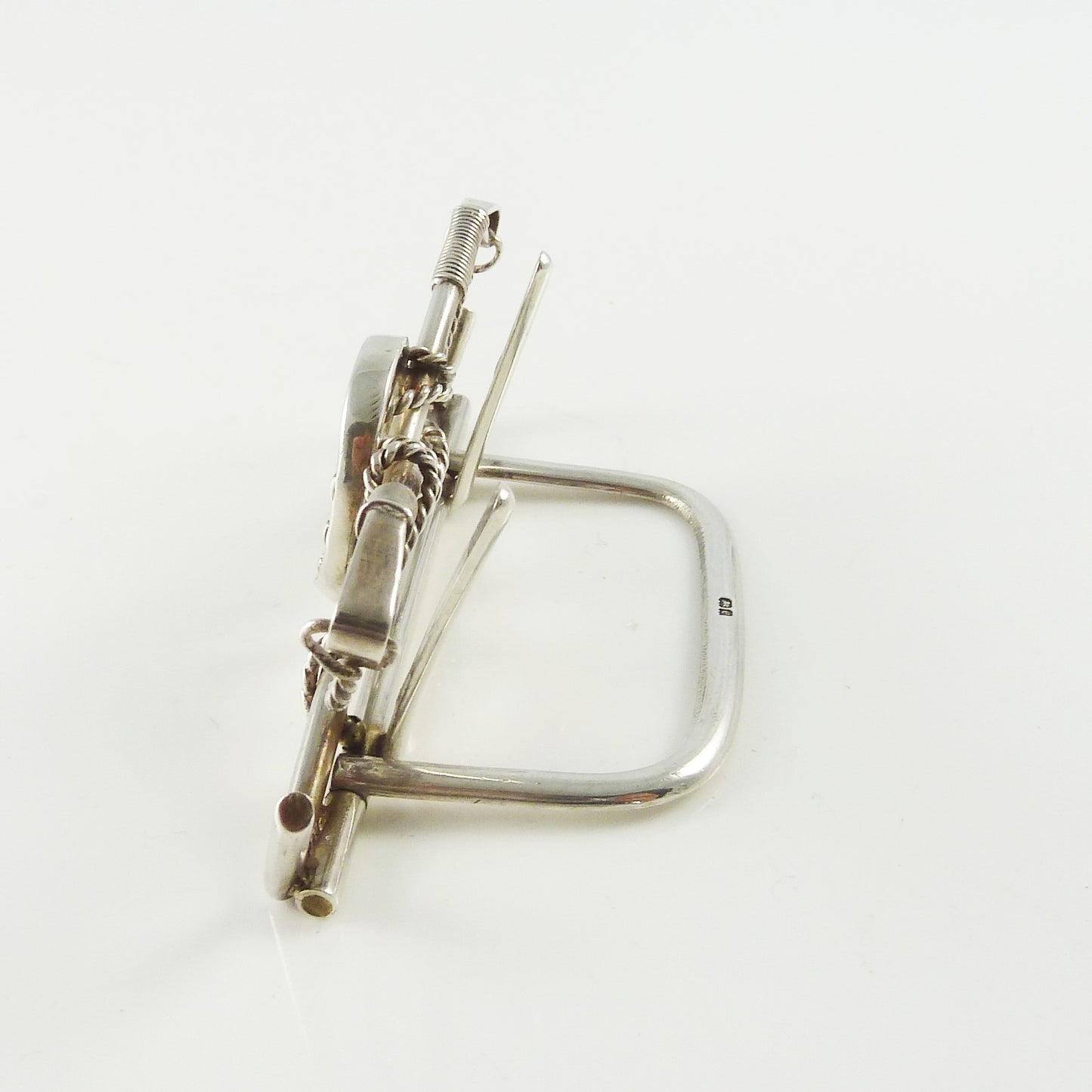 Antique English Sterling Silver Menu Card Holder Riding Crops Equestrian Interest - 43 Chesapeake Court Antiques