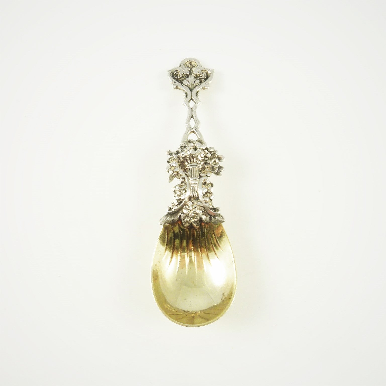 Tiffany & Co Sterling Silver Tea Caddy Spoon, C 1890 with Gilt Wash - 43 Chesapeake Court Antiques