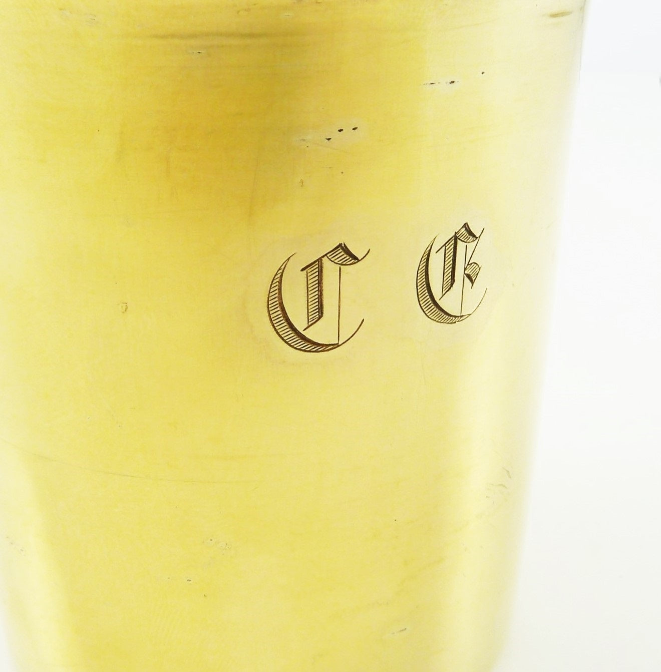 Monogram on French Beaker Timbale - 43 Chesapeake Court Antiques