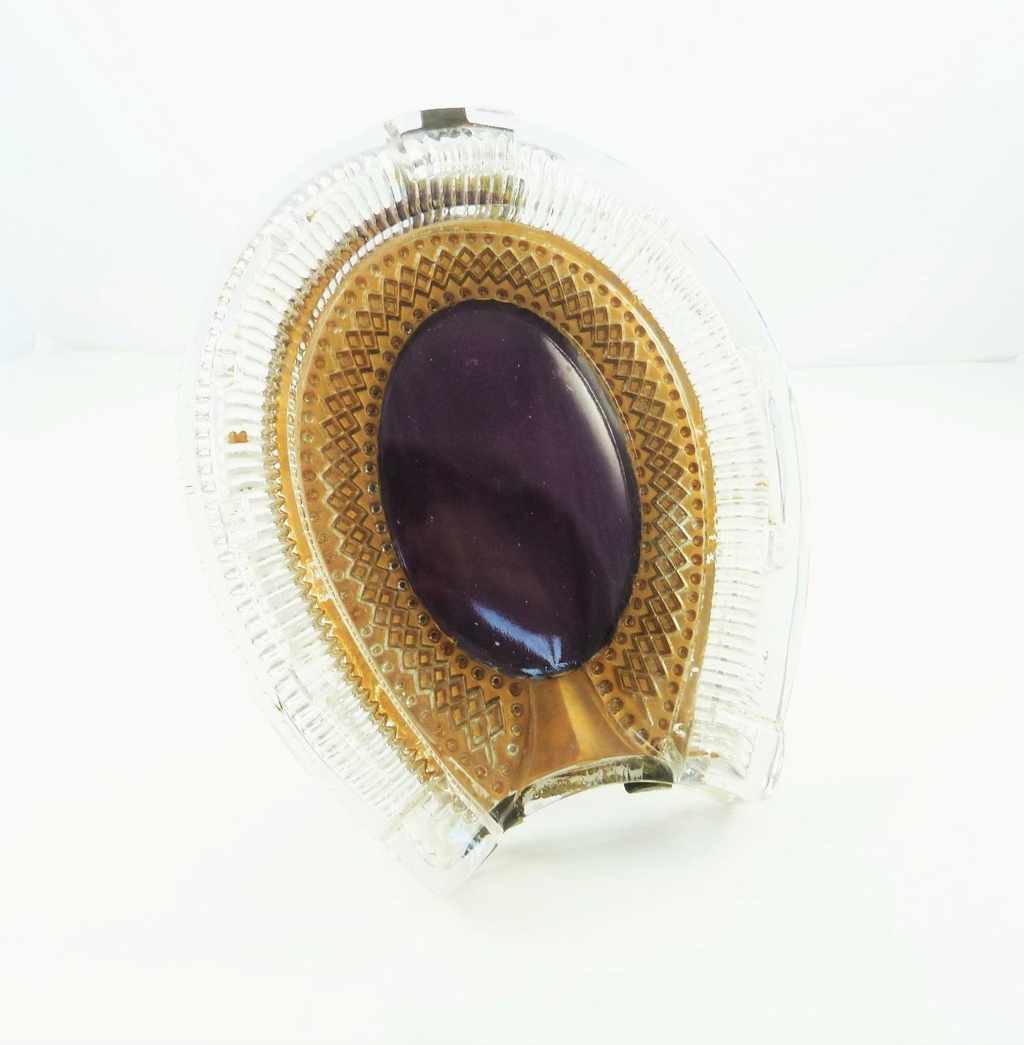 Antique French Crystal Picture Frame or Photo Frame,  Horseshoe Shaped - 43 Chesapeake Court Antiques