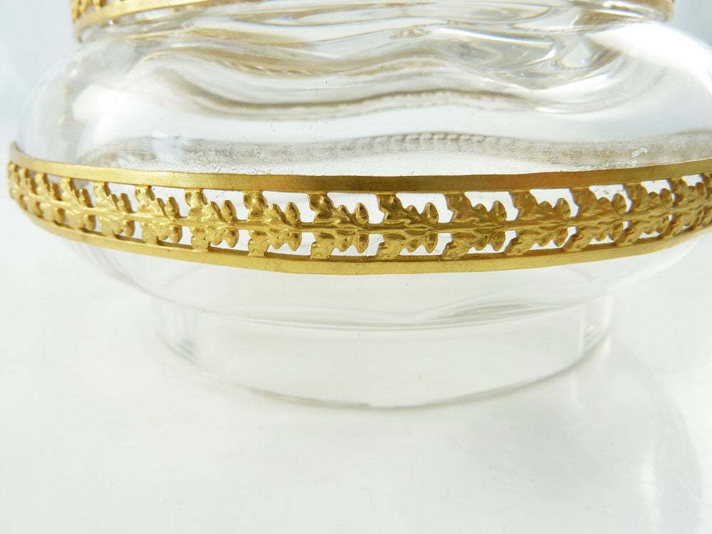 Antique French Dore Bronze and Crystal Box, Empire Style with Urn Decoration - 43 Chesapeake Court Antiques